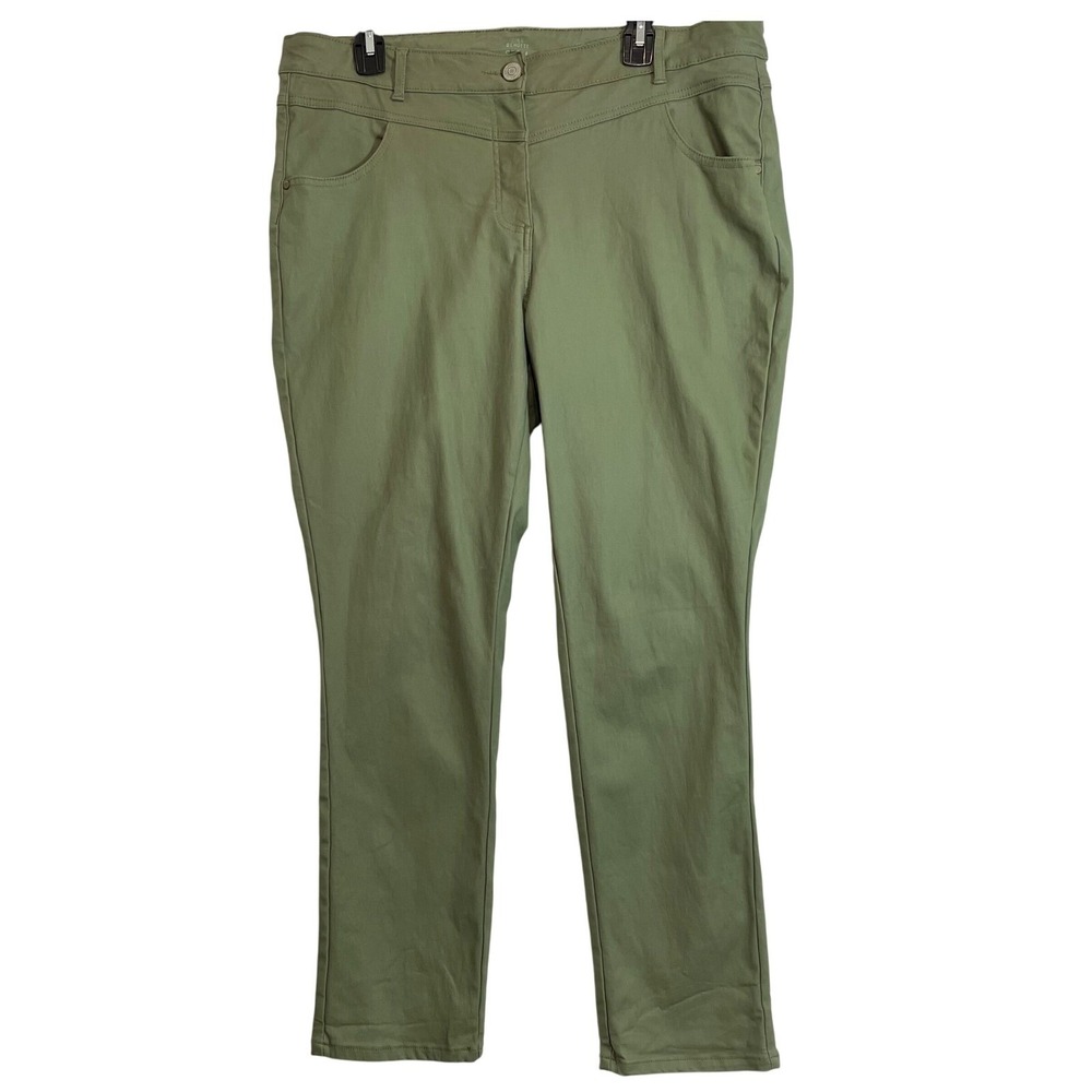 Gina Benotti Women  Slim Leg Pants S-48 Olive Green Viscose Blend Casual Straigh